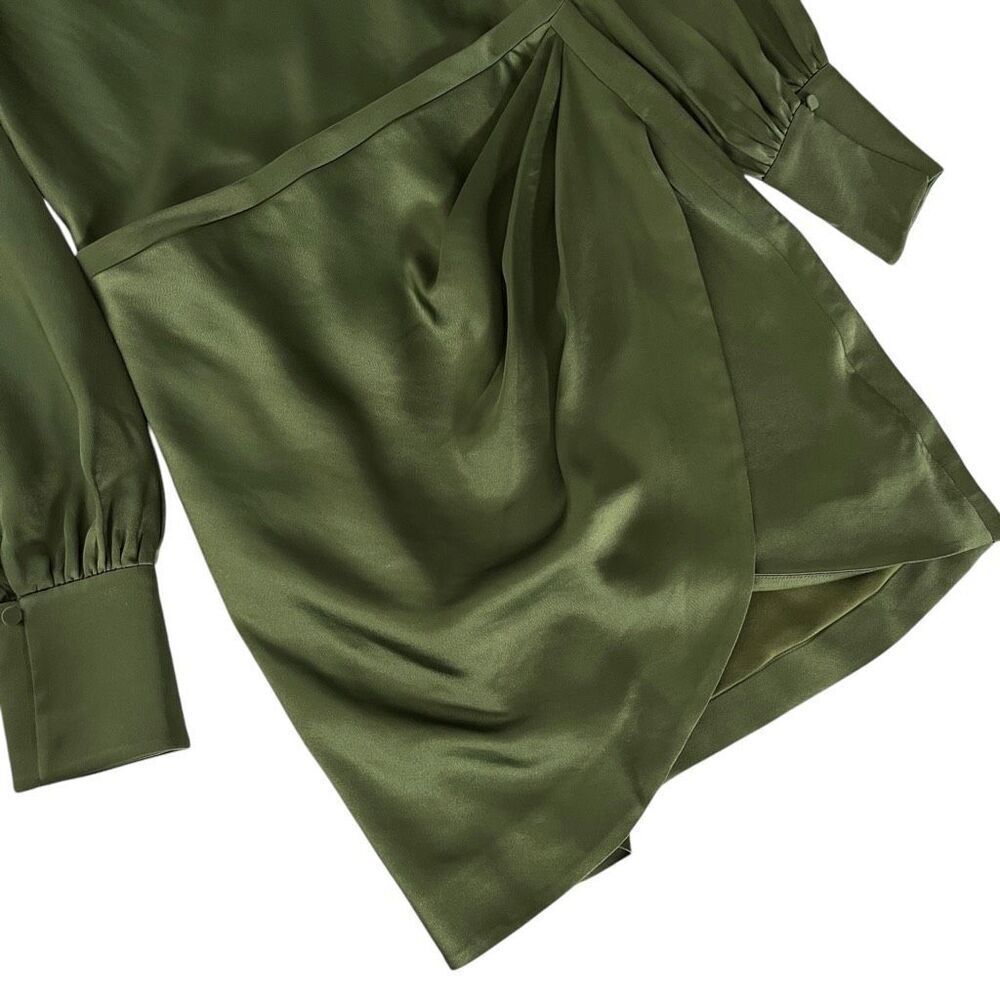 SIMKHAI Cameron One Shoulder Mini Dress In Nori 4 - Picture 4 of 11